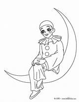 Pierrot Coloring Moon Hellokids Pages Print Online Color Carnival Coloriage La Carnevale sketch template