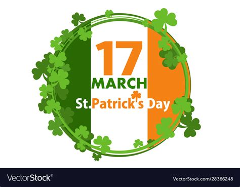 flag ireland  st patricks day march  vector image