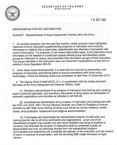 sample army memo template   word google docs documents