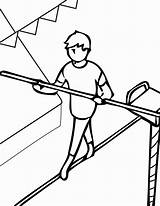 Coloring Tightrope Walking Pages Walker Acrobat Circus Clipart Clifford Getcolorings Sheets Color Library Template sketch template