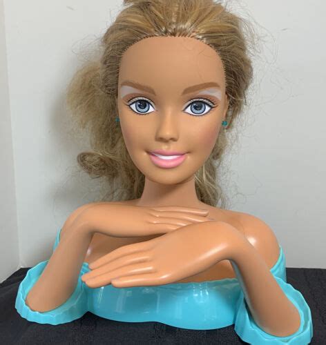 barbie styling head primp polish aqua top   tall hair brushed