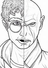 Voldemort Ausmalbilder Hogwarts Pt2 Lovegood Hp Adults sketch template