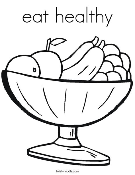 eat healthy coloring page twisty noodle