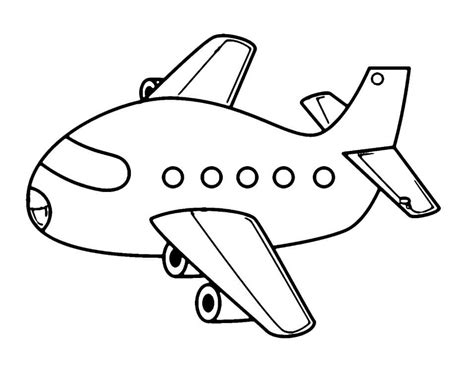 simple airplane coloring page