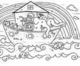 Ark Coloring Noah Noahs Printable Four Tale Lovers Via sketch template