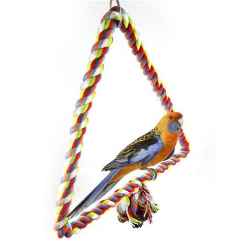 colorful cotton rope bird perched climbing honed triangle cotton rope swing toy size xcm
