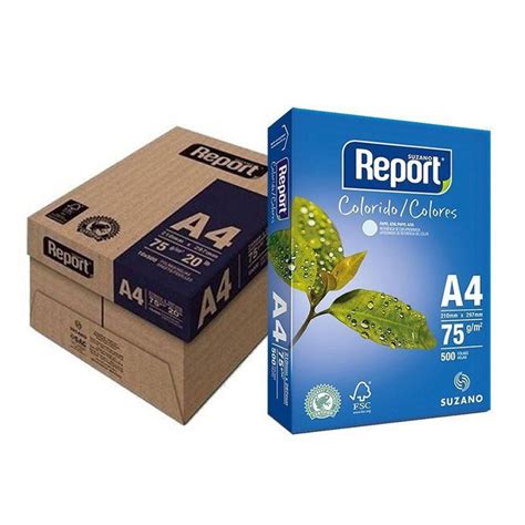 papel sulfite report azul a4 75g 500 folhas rigoni