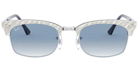 ray ban clubmaster square frame sunglasses in white lyst