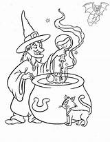 Coloring Halloween Witches Witch Pages Printable Print Magic Heksen Drawings Brujas Dibujos Color Kids Potion Make Evil Part Herfst Brew sketch template