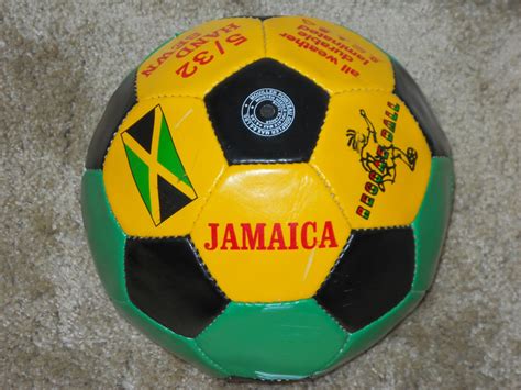 sold jamaica reggae soccer ball 5 32 hand sewn good condition needs air