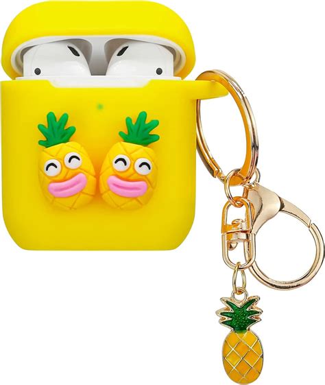 cute airpod case  women kawaii silicone yellow cover  apple airpod    keychain buy