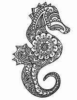 Seahorse Coloring Pages Mandala Horse Adult Print Coloringpagesfortoddlers sketch template