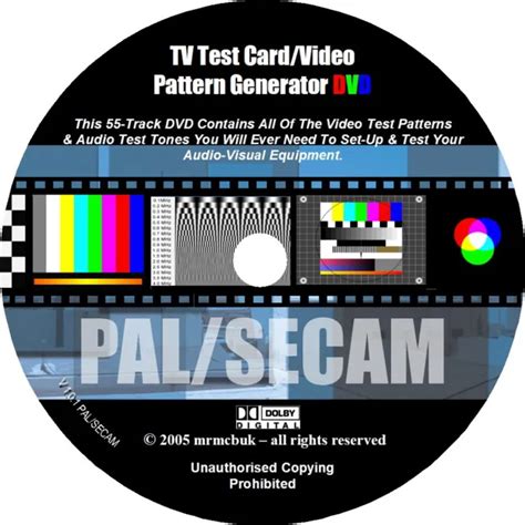 tv test card video pattern generator test tones dvd av systems pal