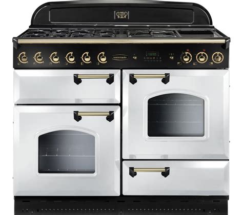 buy rangemaster classic  gas range cooker white brass  delivery currys
