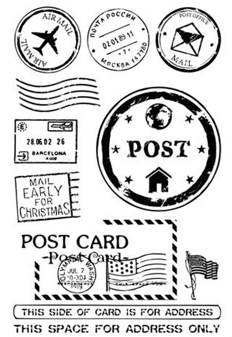 craft post office stamps transparent clear silicone stampseal  diy
