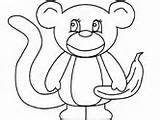 Monkey Coloring Pages Banana sketch template