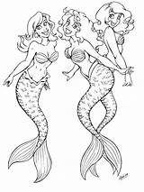 Mermaid Coloring Pages Mermaids Friends H2o Adventures Colouring Deviantart Sheets Drawing Coloriage H20 Group Fish Drawings Three Girls Choose Board sketch template