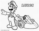 Mario Kart Coloring Pages Printing Luigi Super Library Clipart sketch template