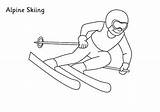 Skiing Getdrawings sketch template