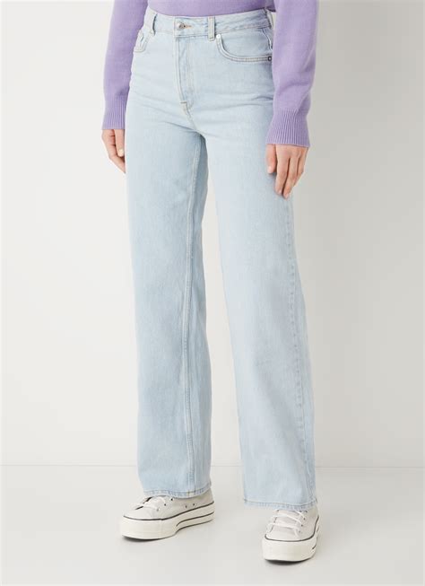 selected femme alice high waist wide leg jeans van biologisch katoen indigo de bijenkorf