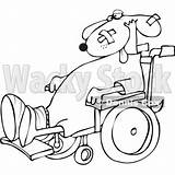 Dog Wheelchair Coloring Clip Vetor Outline Royalty Illustration Cox Dennis Djart Wackystock sketch template