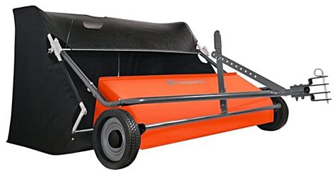 husqvarna  lawn sweeper tow  review
