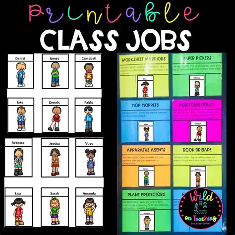 printable class jobs teacha