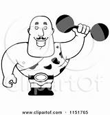 Strongman Dumbbell Holding Clipart Cartoon Man Cory Thoman Vector Outlined Coloring Strong Illustration Royalty Leopard Uniform Getdrawings Drawing 2021 sketch template