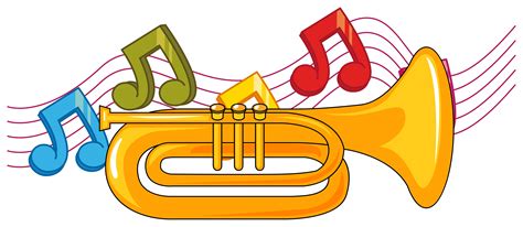 trompette  notes de musique en arriere plan  art vectoriel chez