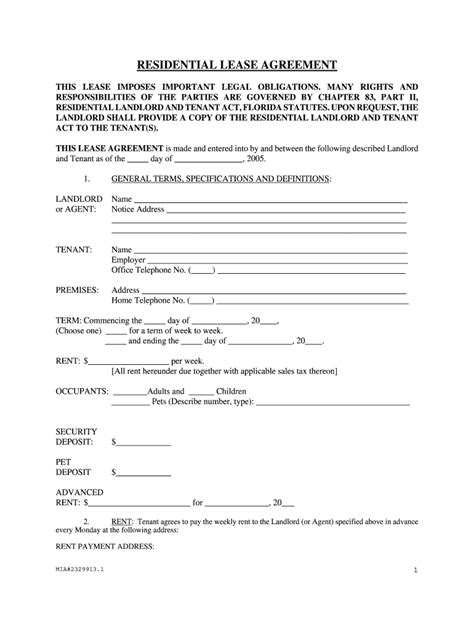 printable yearly lease agreement sample blank rental   lease