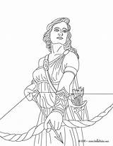 Greek Coloring Artemis Goddess Pages Hunting Goddesses Hellokids Diana Gods Print Color Online sketch template
