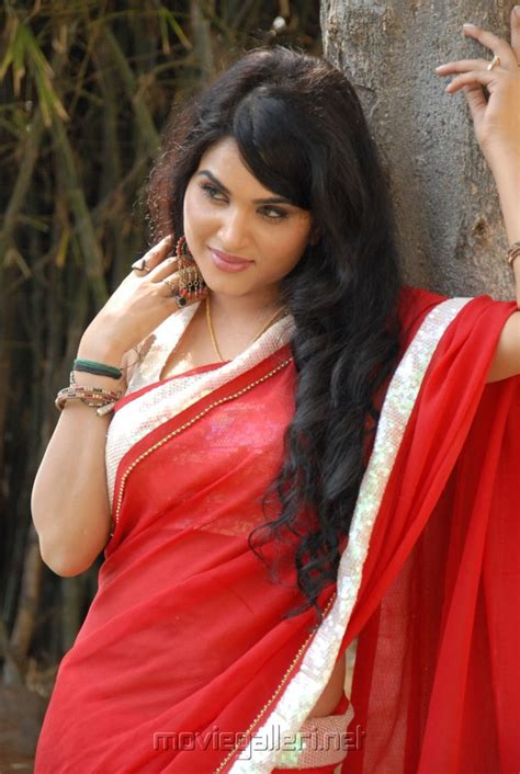 Actress Kavya Singh Hot Red Saree Latest Photos New