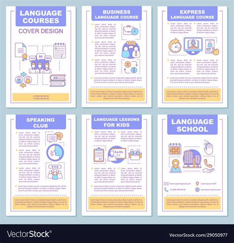 foreign language school brochure template vector image