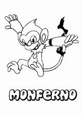 Monferno Pages Coloring Getcolorings Pokemon sketch template