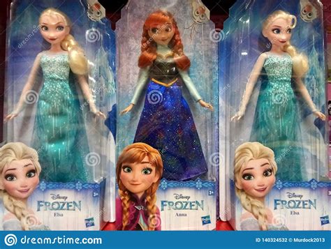 Disney Frozen Elsa And Anna Dolls Editorial Photography