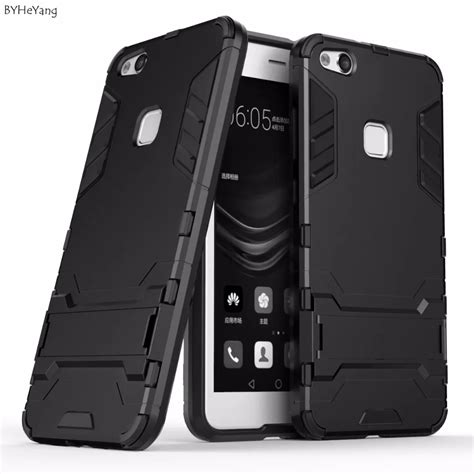 Byheyang For Huawei P10 Lite Cover Slim Robot Armor Kickstand Rubber