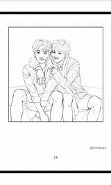 Coloring Vkook Army sketch template