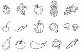 Vegetables Fruits Fruit Vegetable Clip Clipart Printable Outline Drawing Line Veg Coloring Pages Color Draw Veggies Set Albanysinsanity Clipground Print sketch template