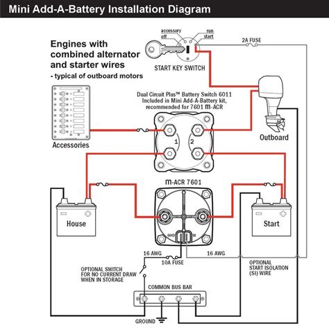 blue sea acr wiring diagram unique inspirational  power battery boat wiring boat battery