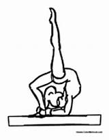 Gymnastics Girl Beam Gymnast Balance Coloring Pages Bars Colormegood Sports sketch template
