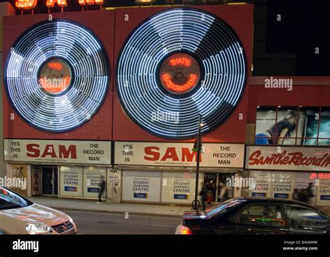 historic sam  record man neon display  night  yonge street