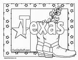 Texas Coloring Color Pages Tex Sheet Big Boots Printable Book Symbols Bluebonnets Cares Away Style Stuff Funcitystuff Template Theme Preschool sketch template