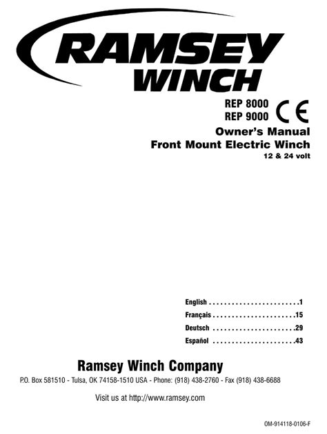 ramsey winch rep  owners manual   manualslib