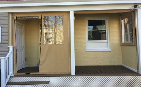 Porch Enclosure Drop Curtains With A Zippered Door Kreider S Canvas