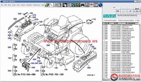auto repair manual kubota tractors construction utility vehicle spare parts catalog