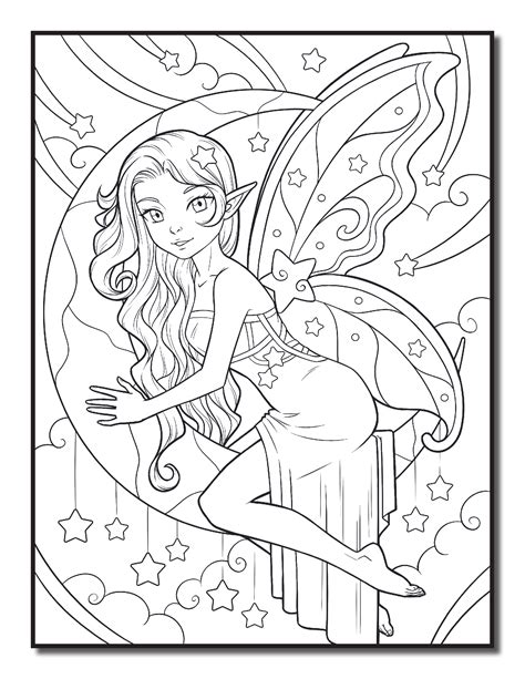 fairy   moon coloring pages