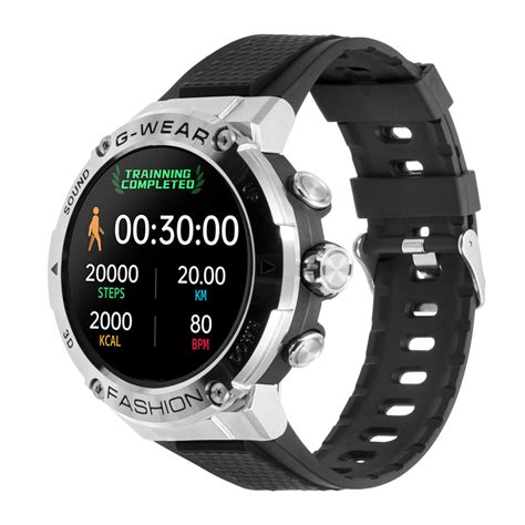 ceas smartwatch watchmark barbati  wear negru   silicon emagro