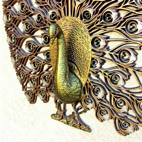 best 15 of metal peacock wall art
