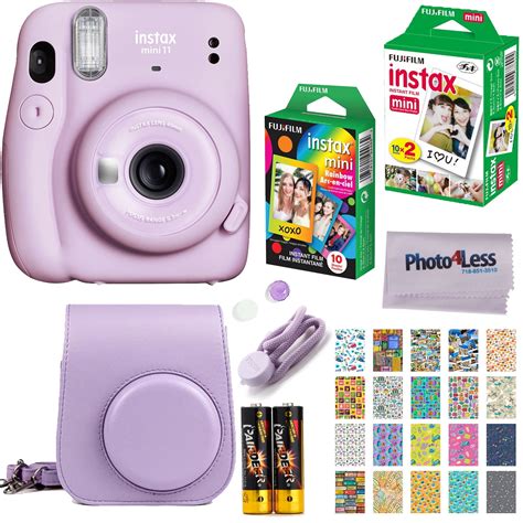 fujifilm instax mini  instant camera lilac purple twin pack film rainbow film case