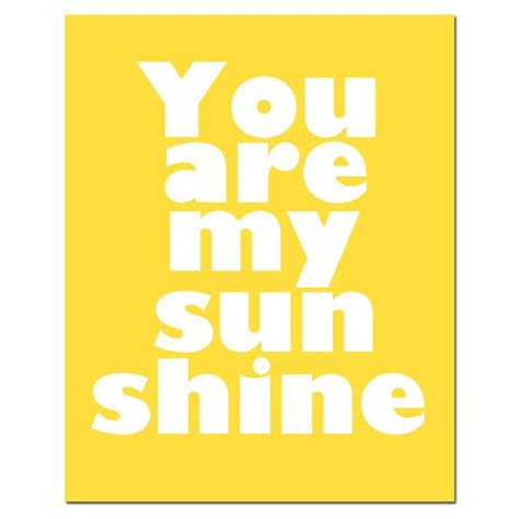 sunshine  typography print modern nursery etsy